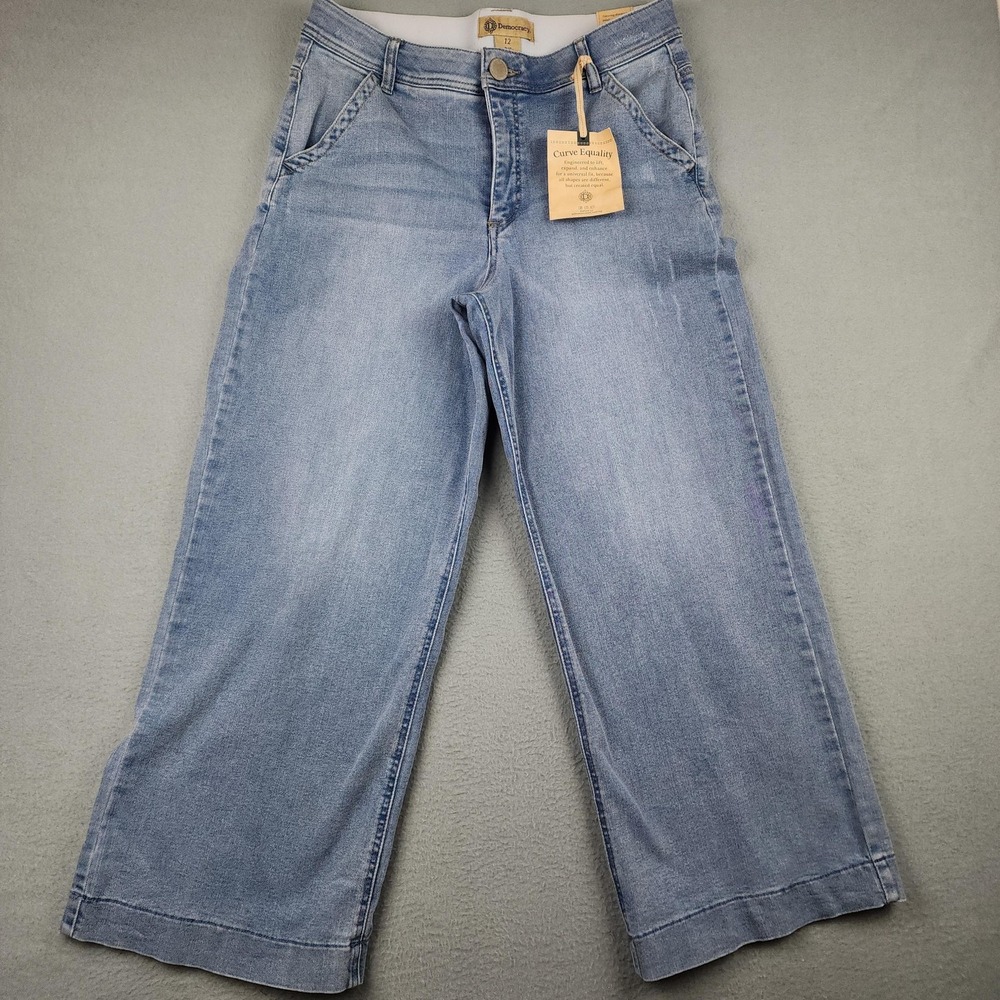 Democracy Jeans Womens 12 Blue High Rise Wide Leg Crop Denim Ab Technology